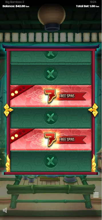 Big Bamboo 2 Free Spins with Low Symbol Meter and persistent frames active