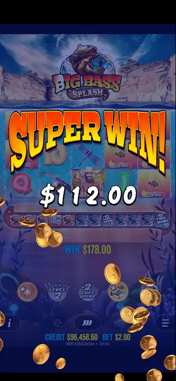 Big Bass Splash big win collection moment with high-value Fish and Fisherman Wild