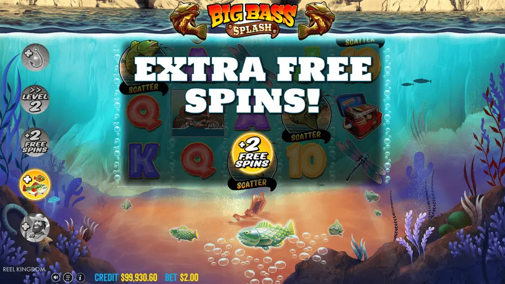 Big Bass Splash pre-round modifier selection screen before free spins begin