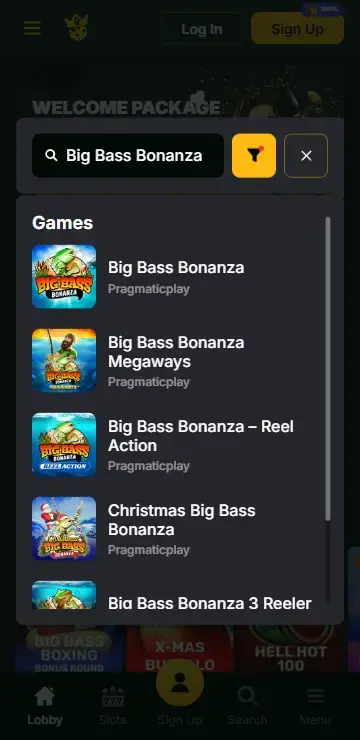 Big Bass Bonanza slot not on GamStop – game tile in casino lobby
