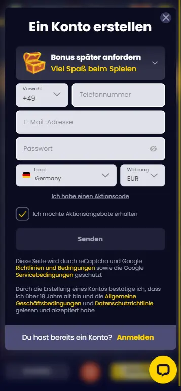 Konto registrieren und verifizieren