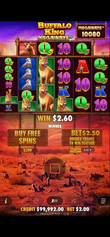 Play Buffalo King Megaways tumble feature cascade sequence in action
