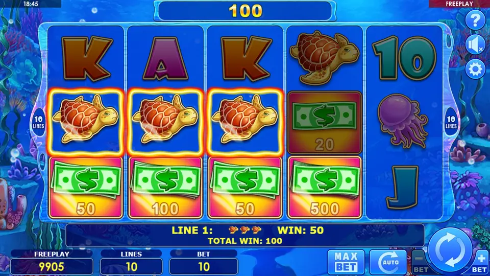 Cash and Crab slot ×5 multiplier active at maximum CRAB Counter stage with high-value NOTES symbols on reels