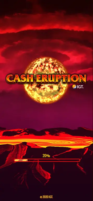 Spela Cash Eruption aktiv spelvy med vulkansymboler