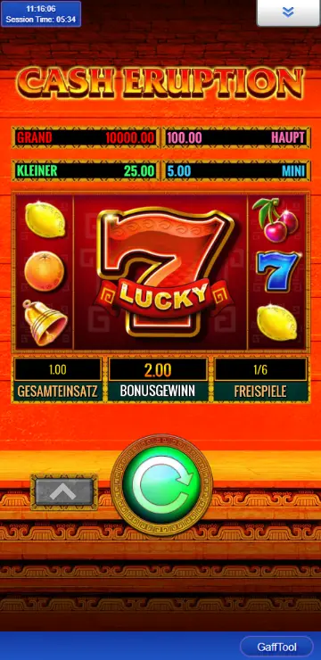 Cash Eruption IGT freespins aktiva med Jumbo-symboler 3x3