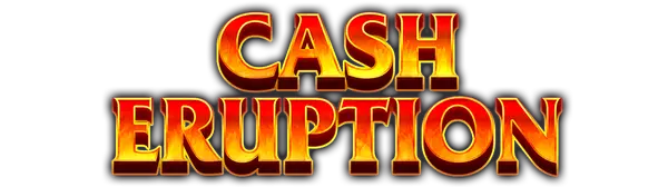 Cash Eruption slot logotyp med vulkantema