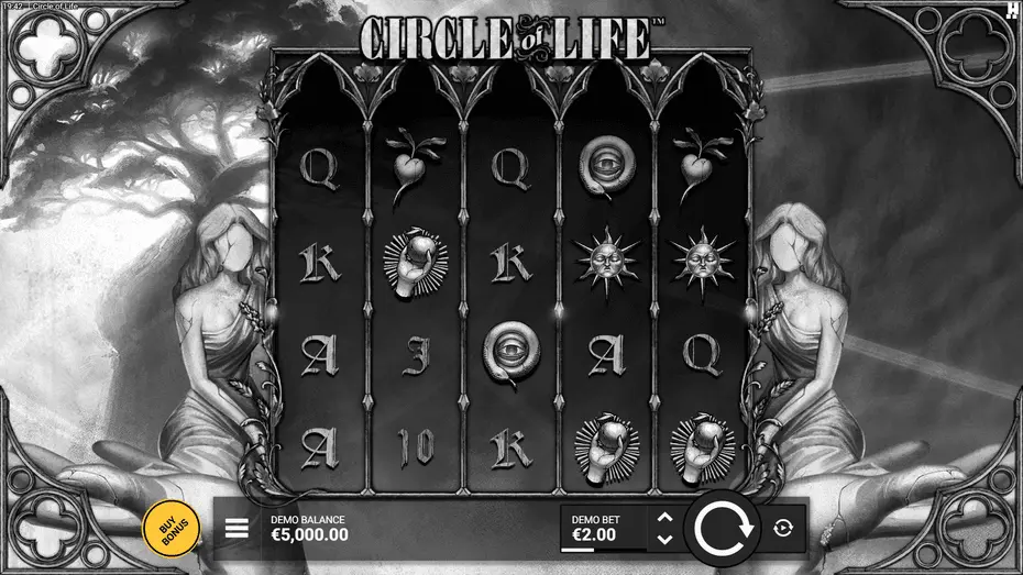 Circle of Life slot base game showing nature theme with Tree of Life symbols