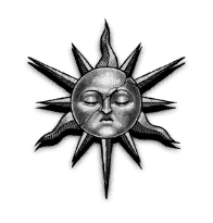 Sun with a human face symbol