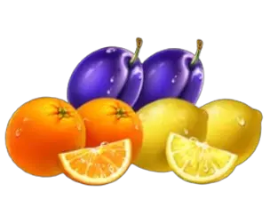 Plums, oranges and lemons symbols