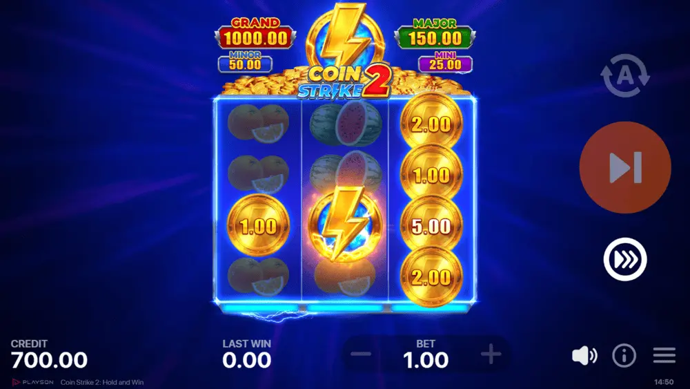 Super Strike coin on a grid after the bonus game