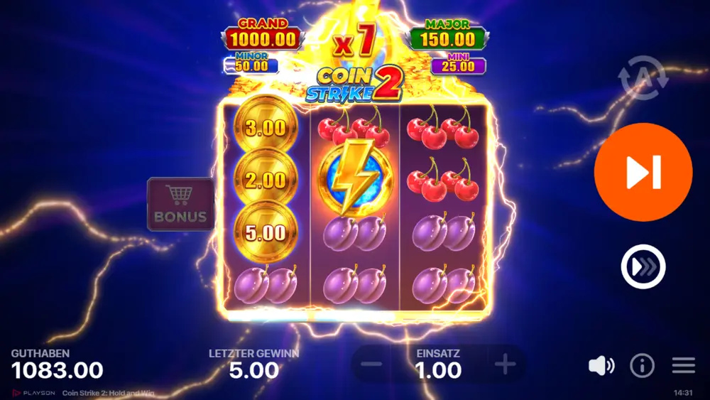 Strike Boost Aktivierung mit Zufallsmultiplikator – Coin Strike 2 von Playson