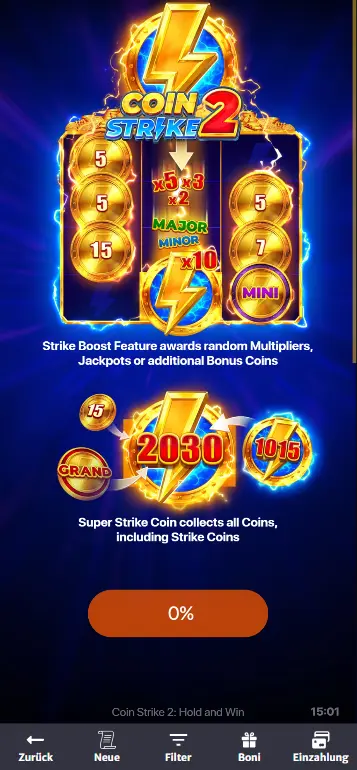 Einsatz festlegen und Coin Strike 2 spielen