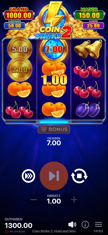 Coin Strike 2: Hold & Win Collect Feature ausgelöst – Münzsammlung mit Gesamtauszahlung