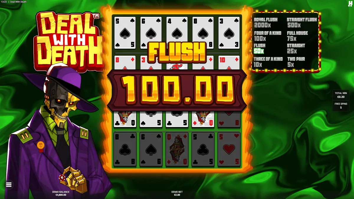 Deal With Death Hacksaw Gaming Deal With It bonus showing enhanced Joker frequency
