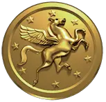Golden coin symbol