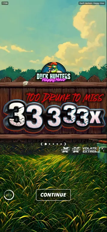 Duck Hunters Happy Hour slot 33333x max win celebration screen