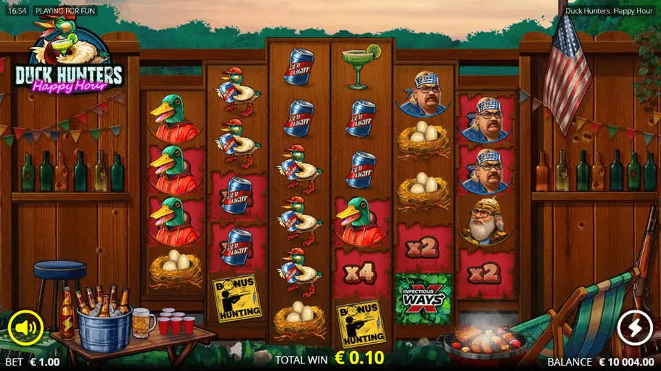 Duck Hunters Happy Hour UK Infectious xWays spreading matched symbols across entire grid
