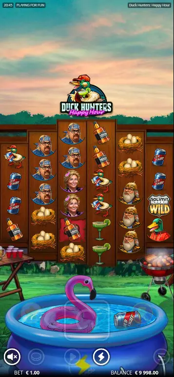 Position multipliers building up across the grid in Duck Hunters Happy Hour