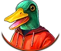 Man in a duck costume, top-paying symbol