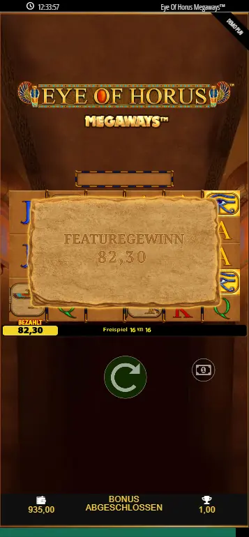 Großer Gewinn am Ende der Free Spins mit vollständig upgradetem Raster und Gewinnbetrag