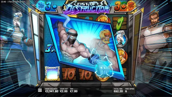 Fist of Destruction casino Epic Drop respin with guaranteed Fist symbols active
