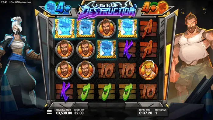 Hacksaw gaming Fist of Destruction Ultimate Throwdown Bonus with elevated Victory Level