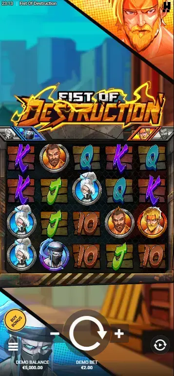 Fist of Destruction Deutschland Kämpferauswahl-Interface mit Team-Charakteren