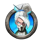 Blue team female fighter premium symbol