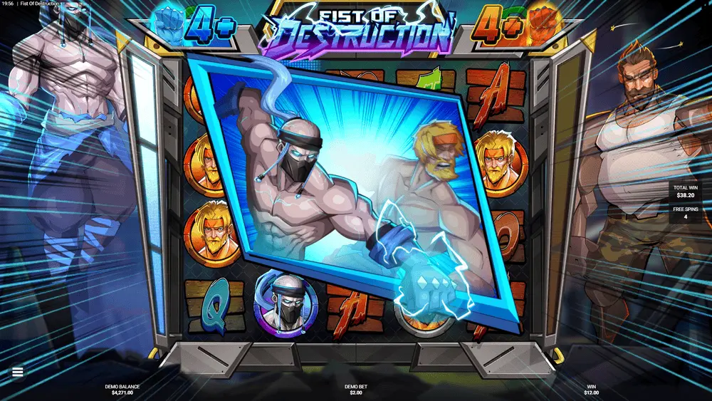 Epic Drop respin round with guaranteed Fist wild symbols across grid