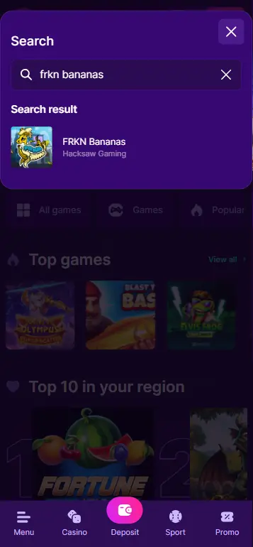 FRKN Bananas Hacksaw Gaming game tile in casino slots lobby