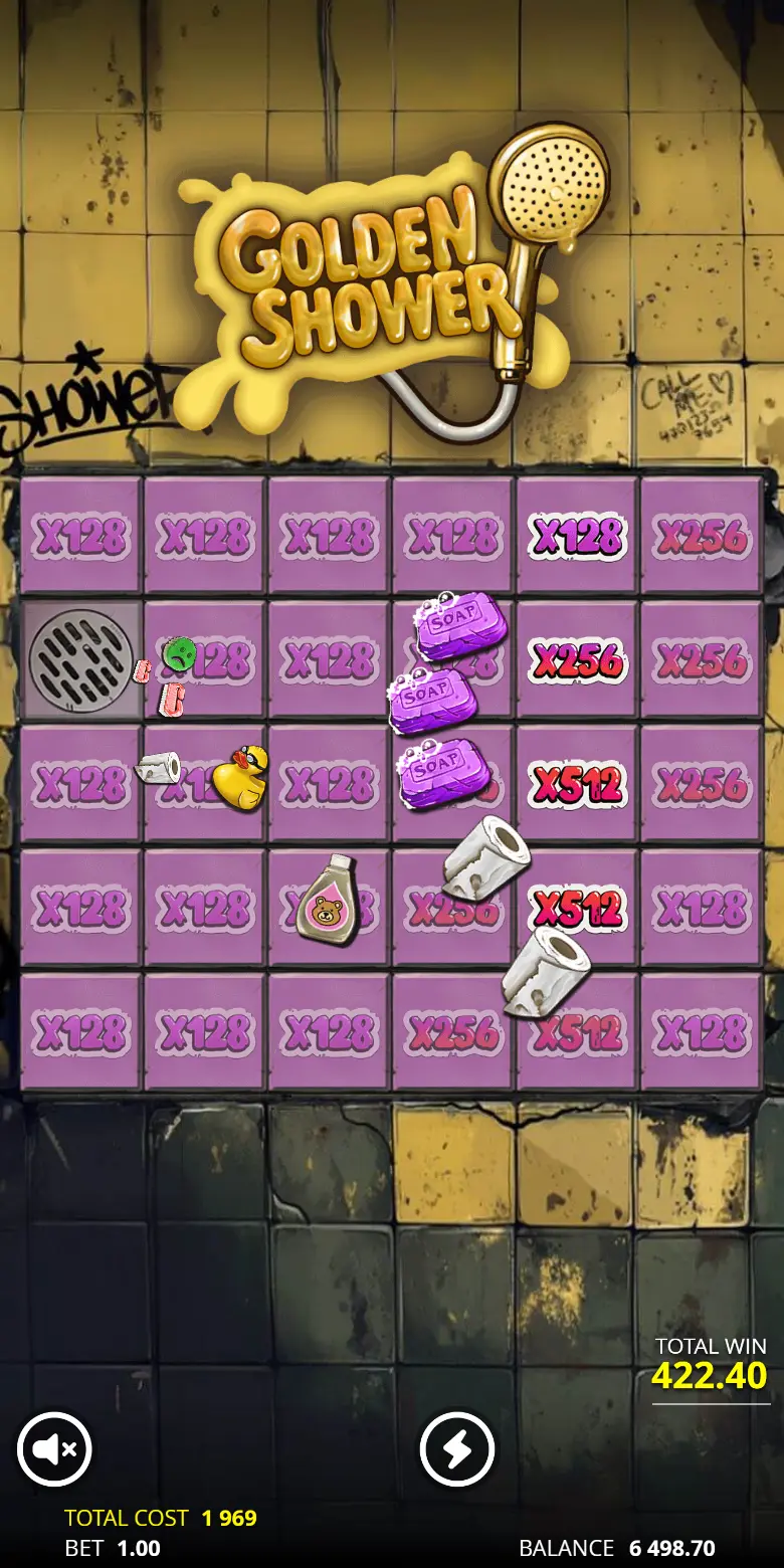 Play Golden Shower position multipliers accumulating across cascade sequence