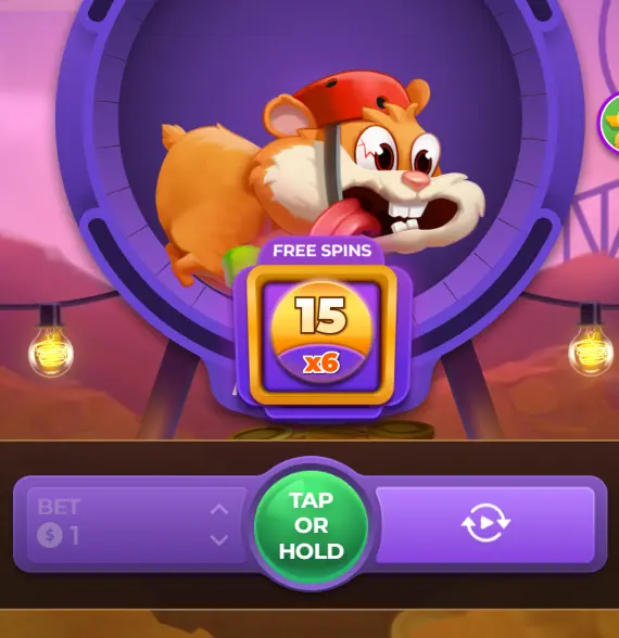15 free spins with 5x multiplier in action