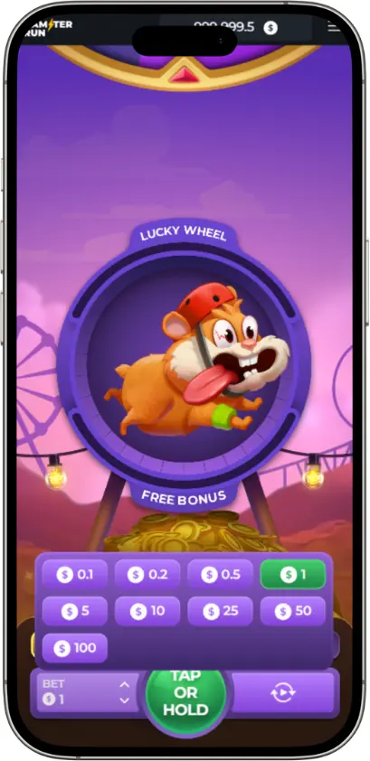 Bet size menu