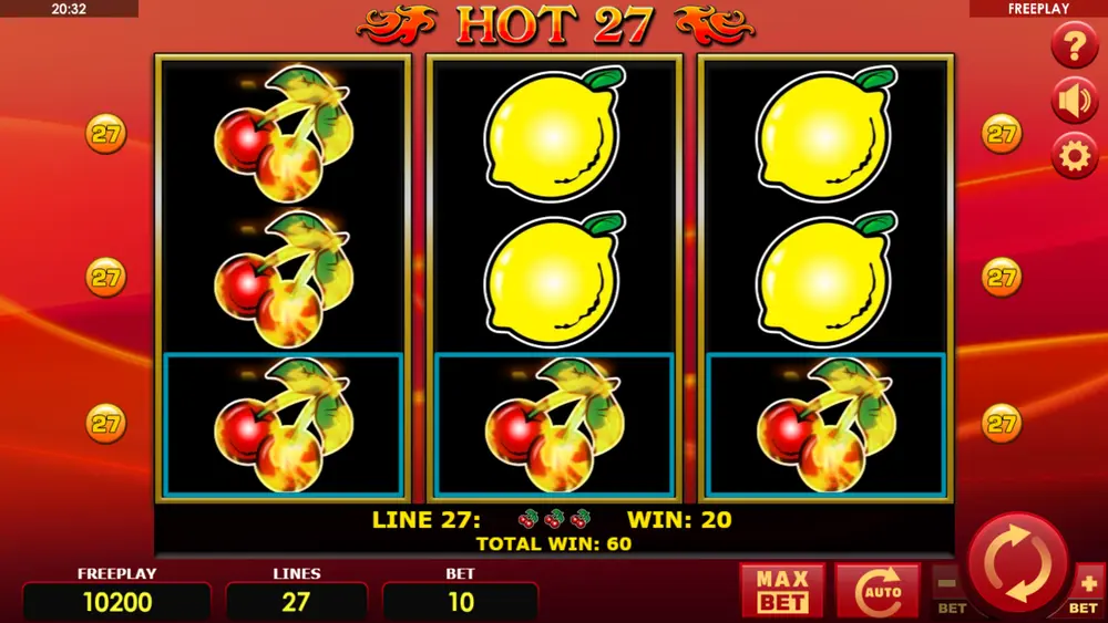 Hot 27 slot – stacked 7 symbols covering the reel from top to bottom