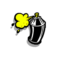 Sprayburk-symbol i Hot Ross
