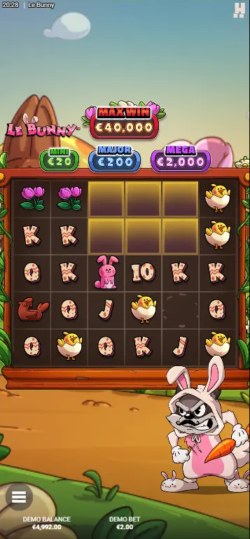 Le Bunny Hacksaw Super Cascade entfernt alle passenden Symbole