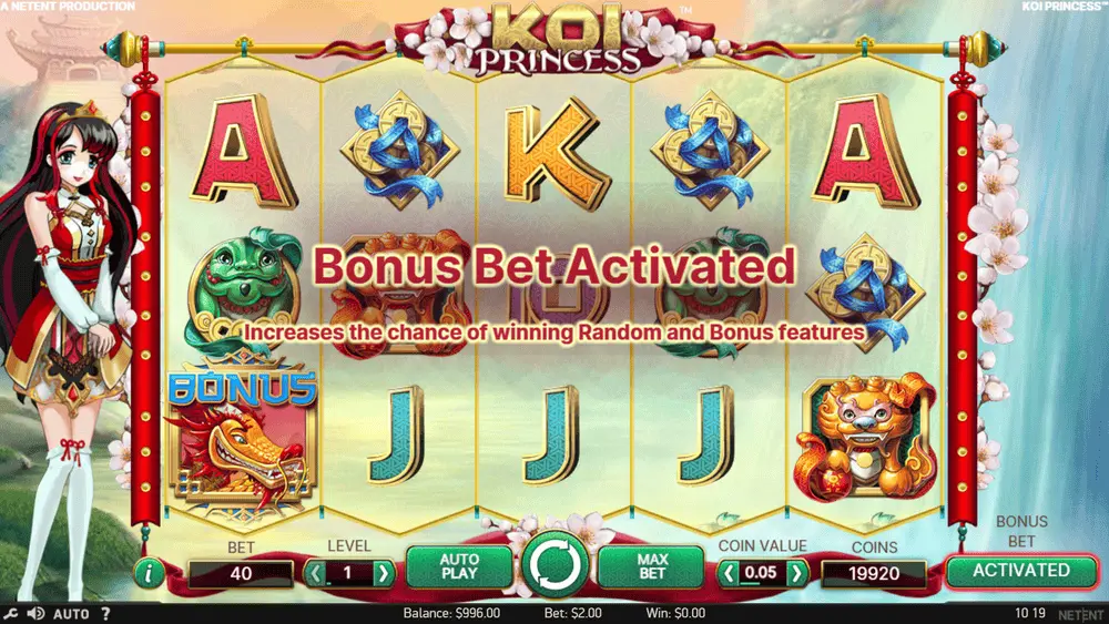 Bonus bet mode activated