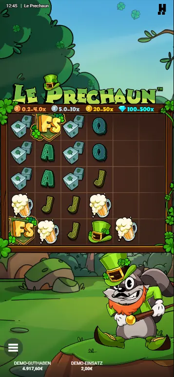 Le Prechaun Arc Adventure Bonus – Lucky Charm Bar Level 2, permanente Goldene Felder