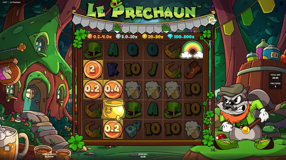 Arc Adventure bonus – Lucky Charm Bar progress in Le Prechaun slot