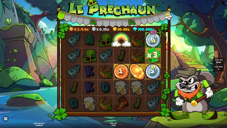 Clover the Top bonus – persistent golden squares after Rainbow activation Le Prechaun