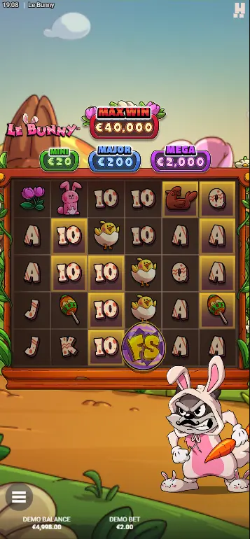 Le Bunny Hacksaw Super Cascade clearing all matching symbols