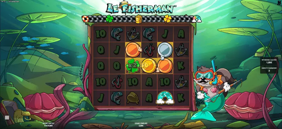 Le Fisherman gra bonus Slippery When Wet z trwałymi Złotymi Polami