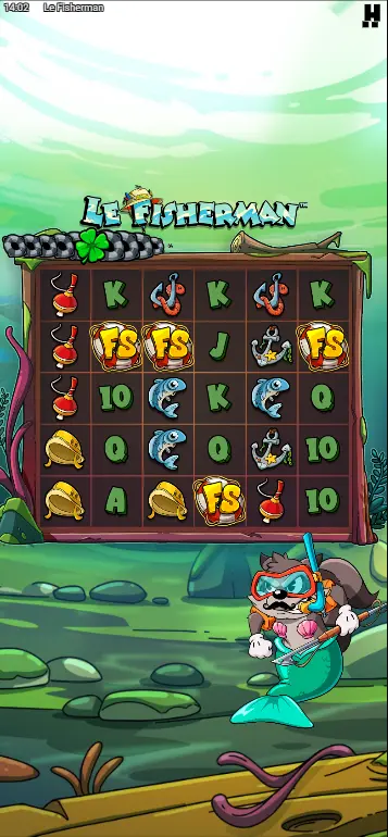 Le Catcher Gold Clover multiplying coin values across the grid