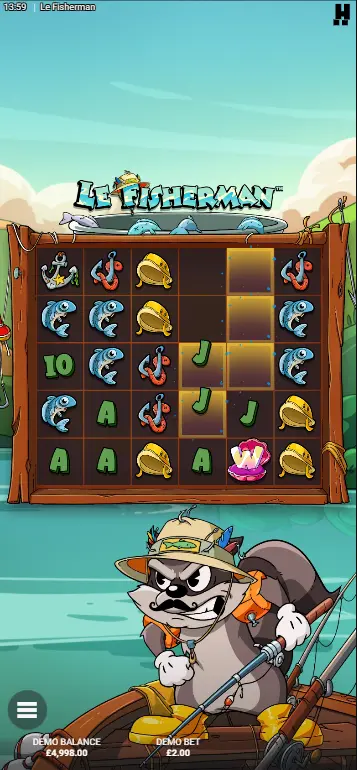 Le Catcher Super Cascade clearing all matching symbols from the grid