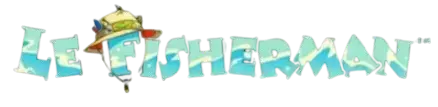 Le Fisherman slot logo featuring Smokey the French raccoon with fishing gear