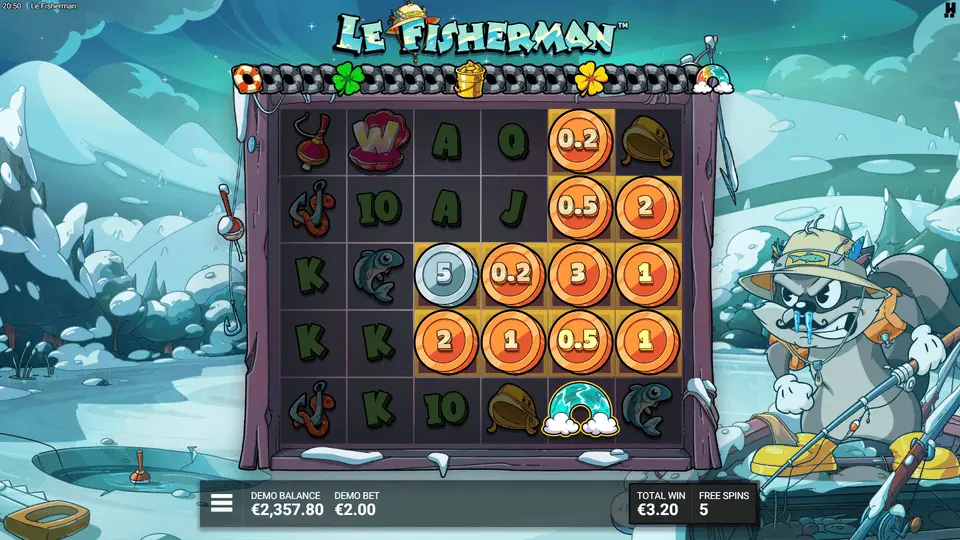 On Thin Ice bonus showing Big Catch Bar progression levels