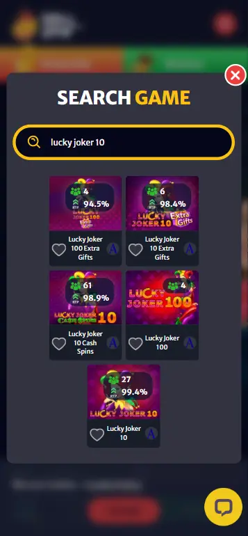 Searching for Lucky Joker 10 in the casino lobby