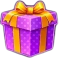 Purple gift symbol