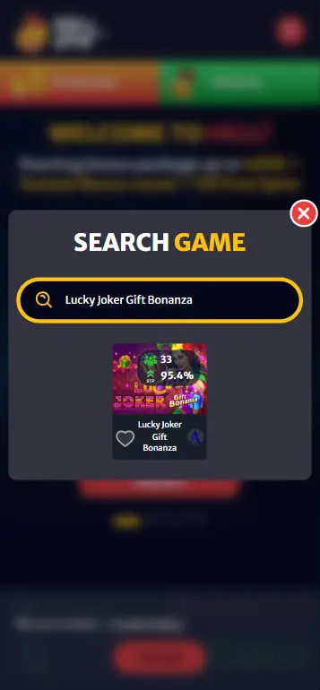 Finding Lucky Joker Gift Bonanza in the casino lobby