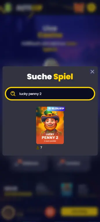 Searching for Lucky Penny 2 in the casino games lobby